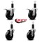 Service Caster 4'' Phenolic Swivel 1-1/4'' Expand Stem Caster Set 2 Total Lock Brakes, 4PK SCC-EXTTL20S414-PHS-2-S-2-114 - alternate 5